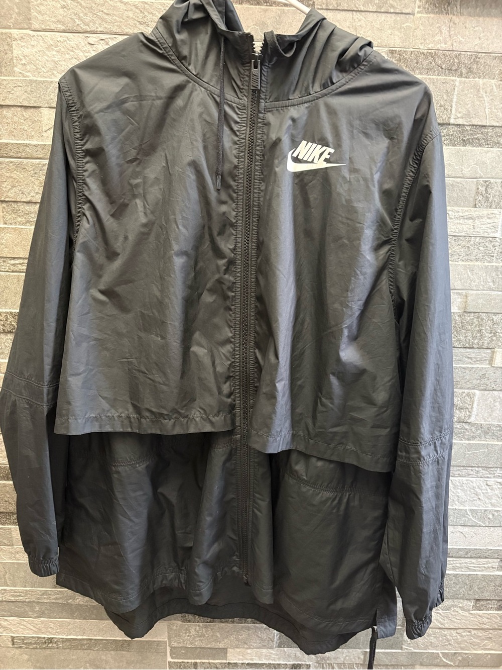 Nike Black Hooded Windbreaker Jacket